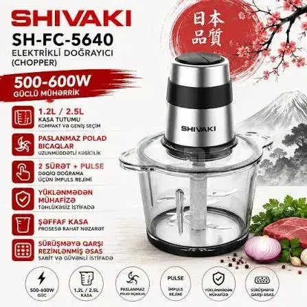 Shivaki SH-FC-5640 Universal Elektrikli Doğrayıcı – 600W