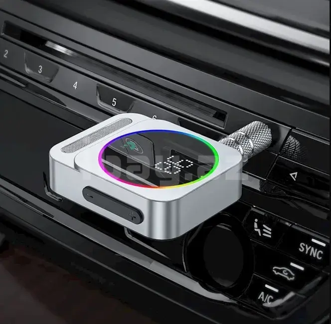 Borofone BC52 Bluetooth 5.3 AUX Ресивер – 3.5 мм, RGB, 250 мАч, До 12 Часов, Серебристый 2