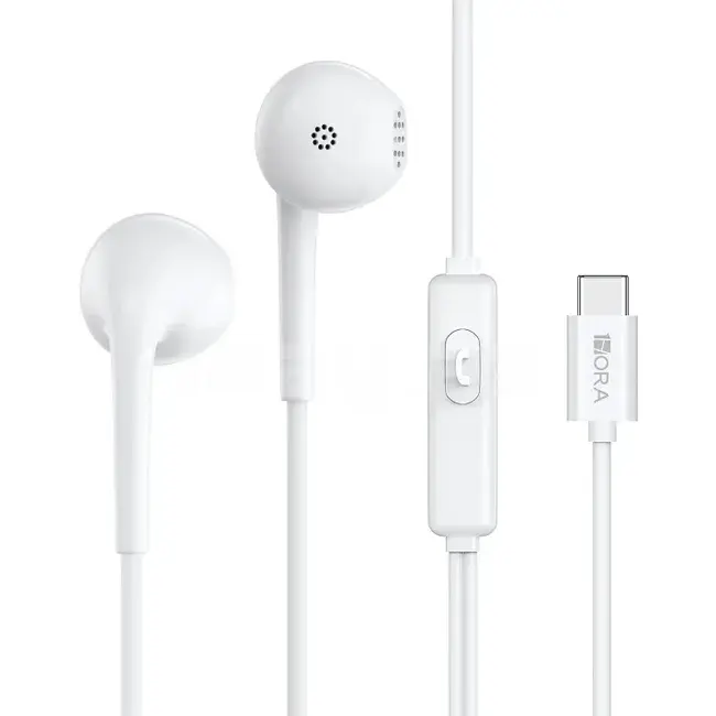 1HORA AUT124 Проводные Наушники Type-C 3.5mm White