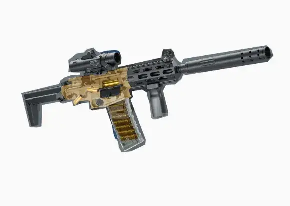 Nerf Silah M416 – Binokl və Tutacaq, Şəffaf Daraqlı