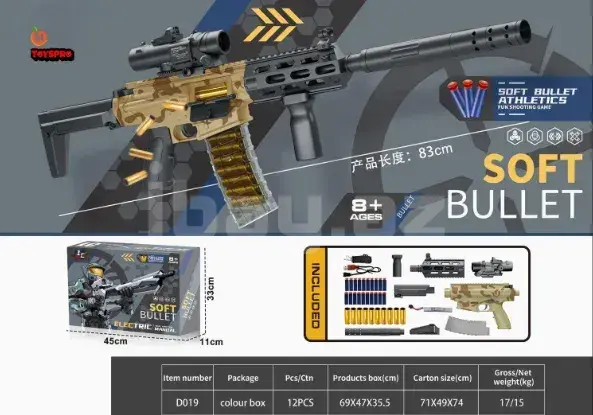Nerf Silah M416 – Binokl və Tutacaq, Şəffaf Daraqlı 2