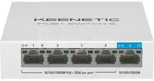 Keenetic PoE+ Switch 5 KN-4610 5-портовый гигабитный сетевой коммутатор 4×PoE+ 60W 3