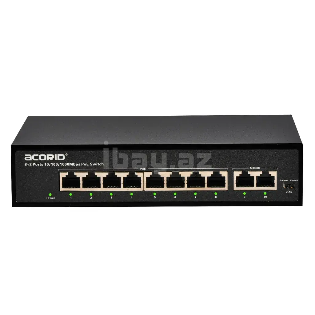 Acorid CGS1110P 8 Port Gigabit PoE+ Switch + 2 Gigabit Uplink