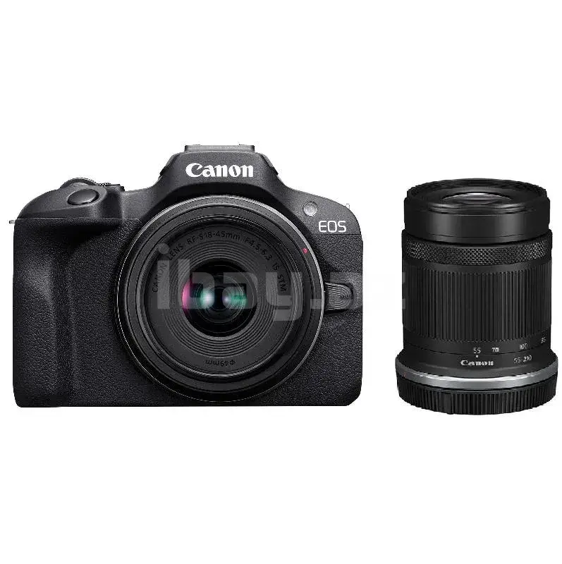 Canon DSLR Камера EOS R100 + Объективы RF-S 18-45 IS STM и RF-S 55-210 IS STM