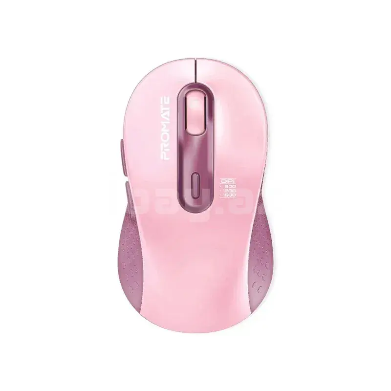 Promate KEN Wireless Mouse – Dual Mode (Bluetooth / 2.4GHz) – Pink