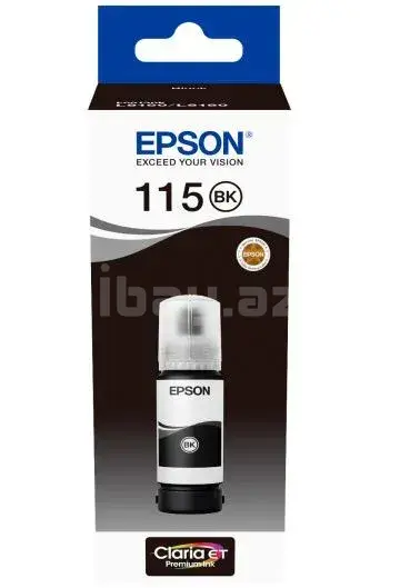 Epson 115 EcoTank Pigment BK C13T07C14A Qara Original Mürəkkəb Bottle