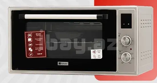 Silver SL-2065 Mikrodalğalı Soba 50L 1600W Aeroqril və Ekran