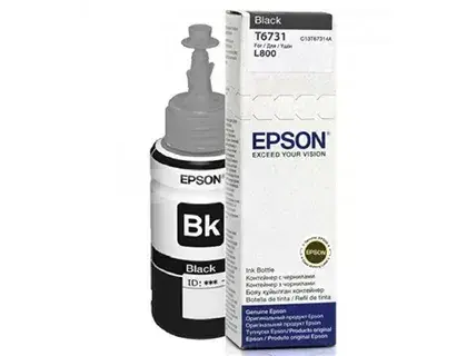 Epson T6731 C13T67314A Black Qara Original Mürəkkəb Şüşəsi 70 ml