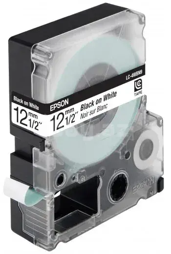 Epson LK-4WBN C53S654021 Black/White Original Etiket Lenti 12 mm x 9 m