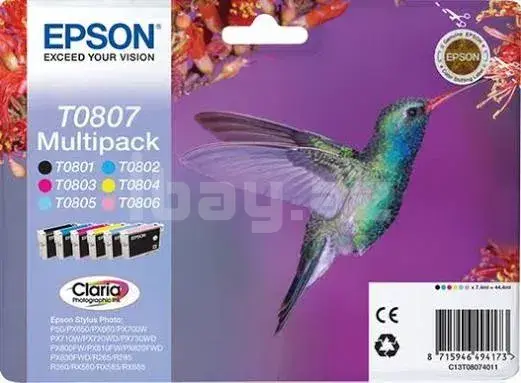 Epson T0807 C13T08074011 Claria Photographic 6 Rəngli Original Kartric 2