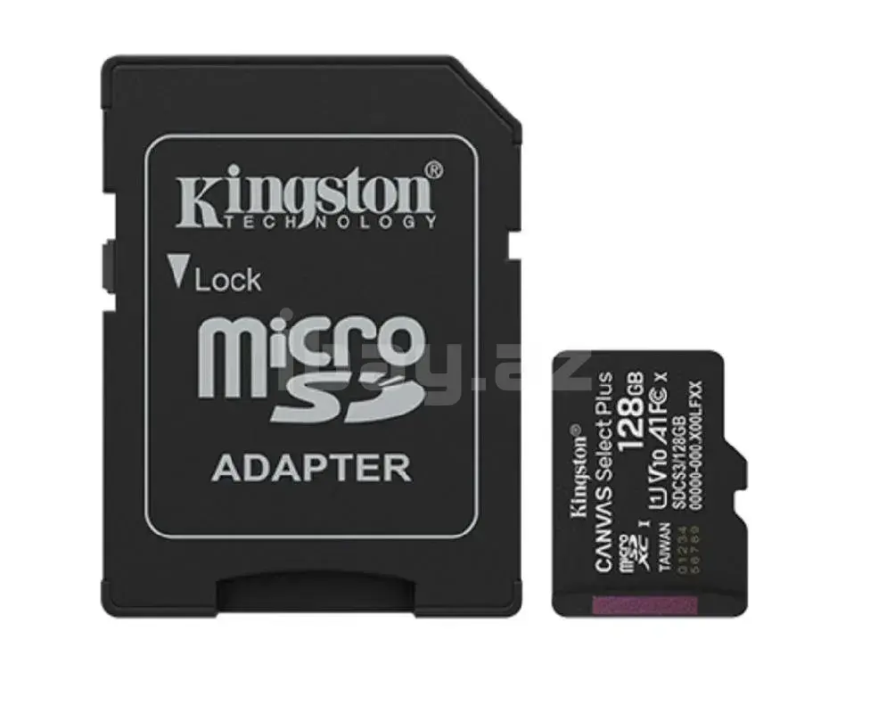 SD карта Kingston Canvas Select Plus Gen3 128GB microSDXC 150MB/s A1 + Adapter