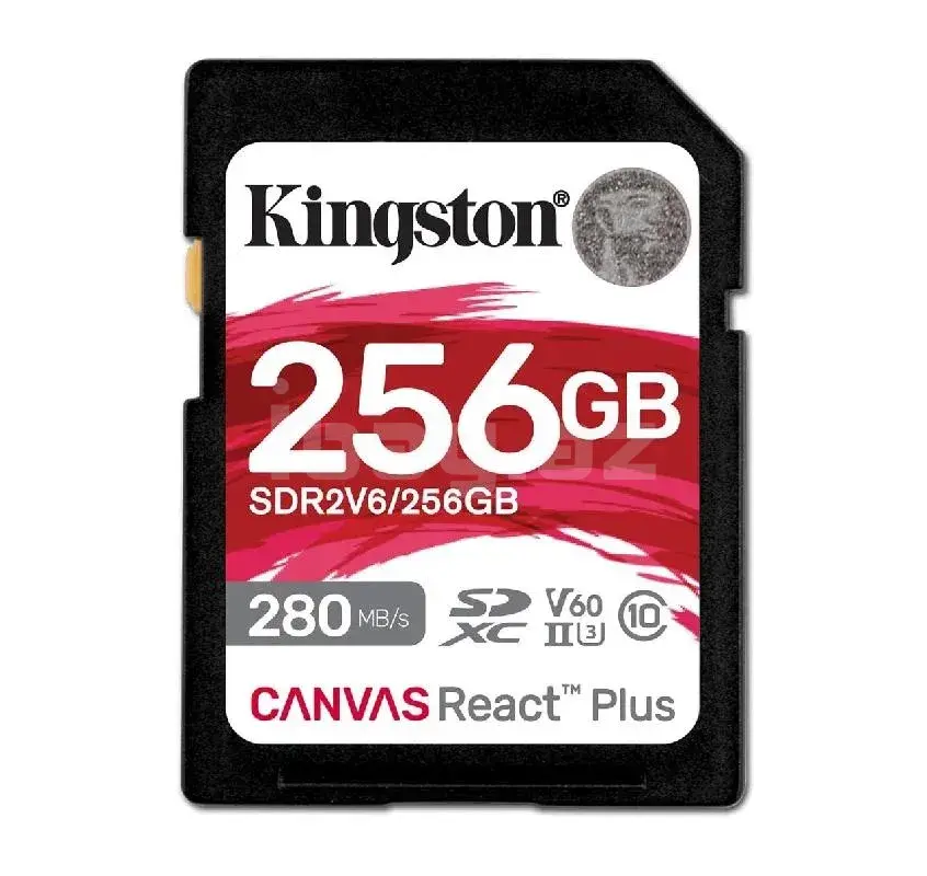 Kingston Canvas React Plus 256GB SDXC UHS-II U3 V60 Карта памяти