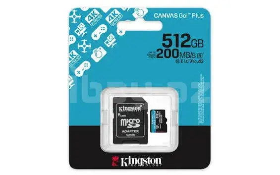 SD карта Kingston Canvas Go! Plus 512GB microSDXC G4 200R V30 + Adapter 3