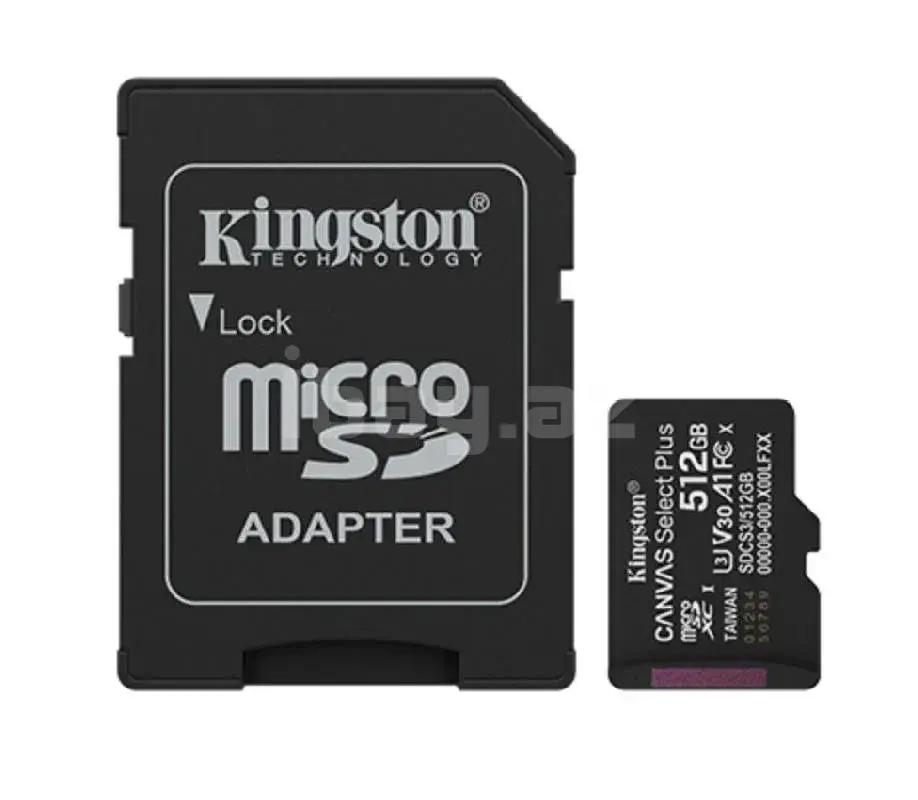 Kingston Canvas Select Plus Gen3 512GB microSDXC 150MB/s Карта памяти + SD-адаптер