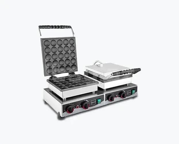 Remta Профессиональная вафельница Bubble Waffle 4000W – двойная, тефлоновое покрытие