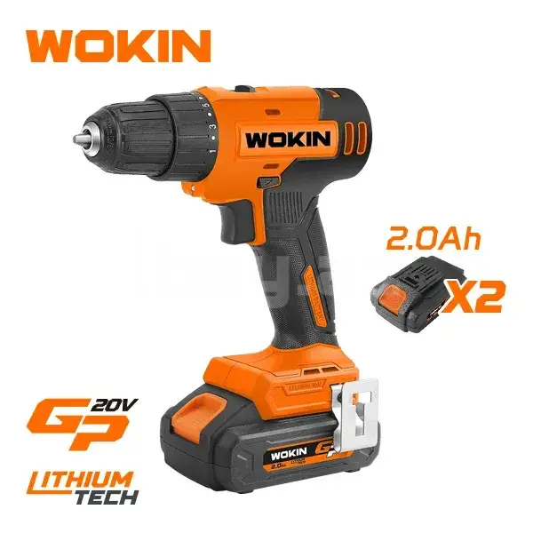 WOKIN Аккумуляторная Дрель 20V Li-Ion – Ударная, Мощная, Комплект