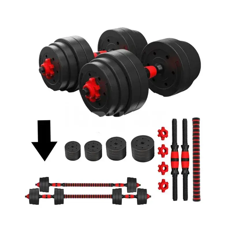 Tənzimlənən Qantel və Ştanq Dəsti 20 KG – 2-si 1-də Fitness Ağırlıq Seti (qalsın burda) 1