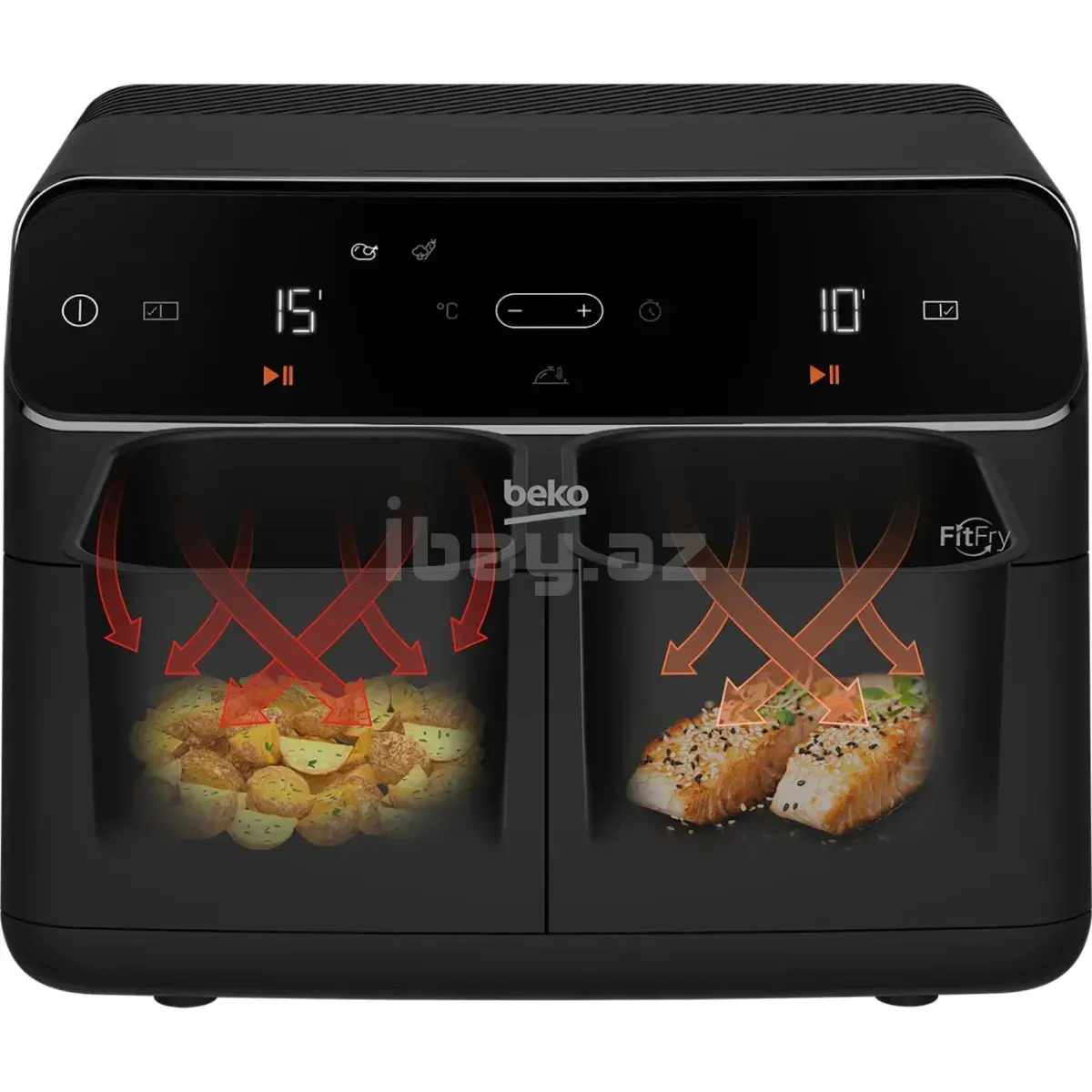 Beko Fritöz – 8.5L (Dual 4.25L), 2400W, 7 Proqram, LCD Display,