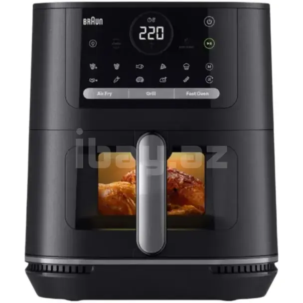 Braun Air Fryer – 6L, 2000W, 20 Proqram, Elektron İdarəetmə, Qara 1
