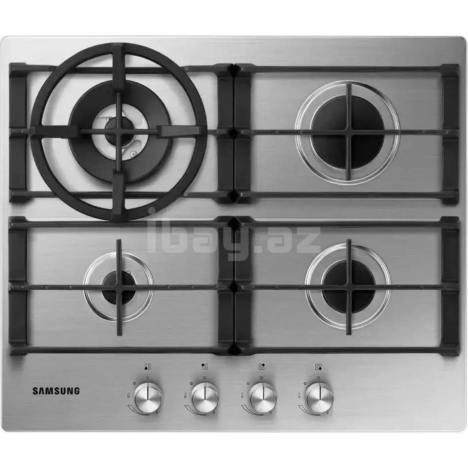Газовая плита Samsung NA64H3040AS/WT – 4 конфорки, WOK, 10300 Вт, нержавеющая сталь 1