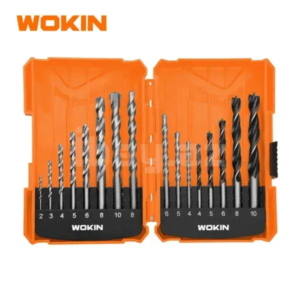 WOKIN набор сверл 16 предметов (HSS + дерево + бетон)