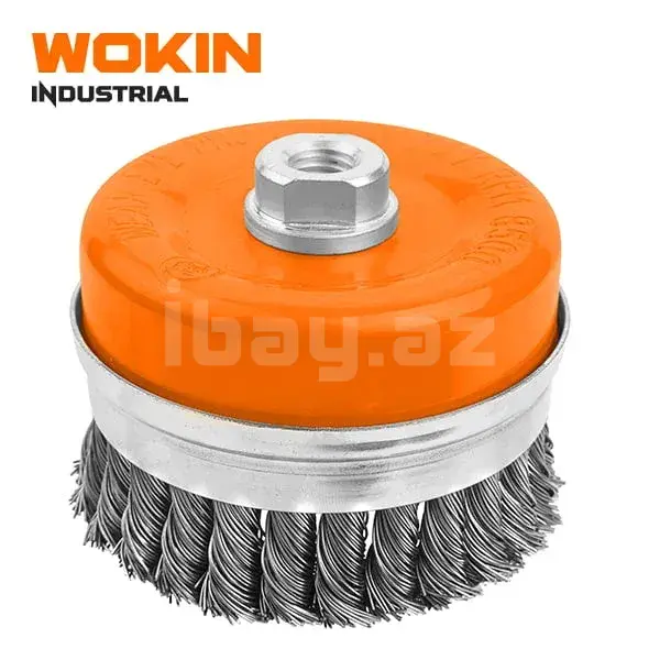 WOKIN Sənaye Tipli Çanaq Formalı Tel Fırça -- 100 mm