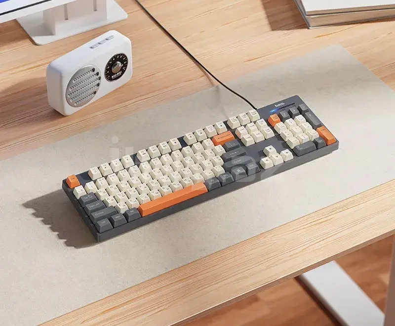 HOCO GM61 Simli Klaviatura Full Size 104 Keys USB Office Keyboard