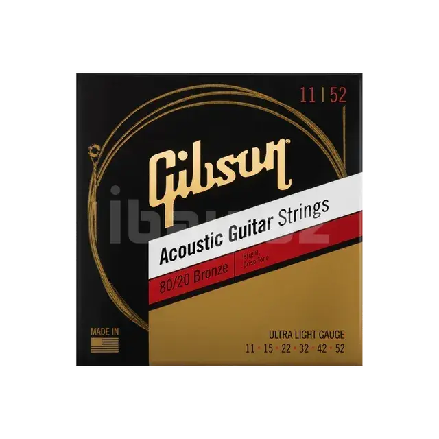 Gibson 80/20 Bronze – Струны для Акустической Гитары, Ultra-Light Gauge