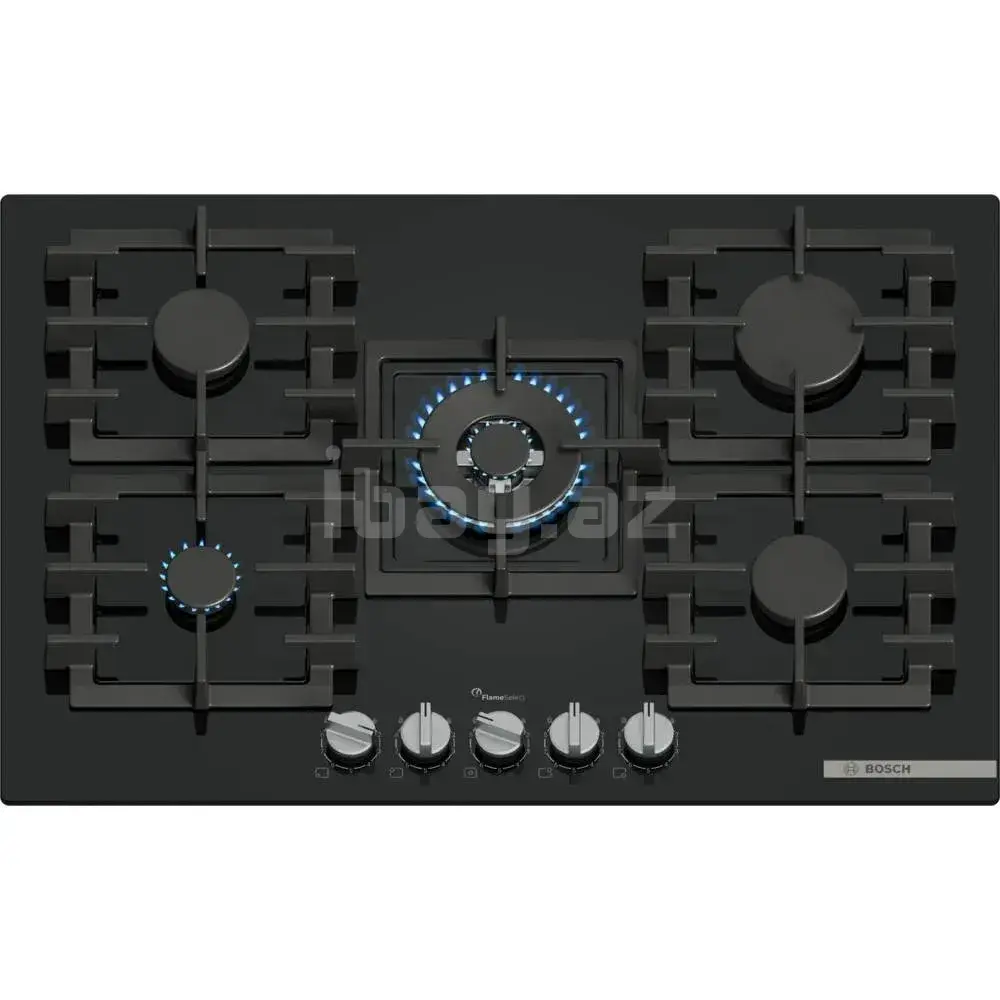 Bosch PPQ7A6I45 Bişirmə Paneli – 5 Gözlü Qaz, WOK, Şüşə Səth