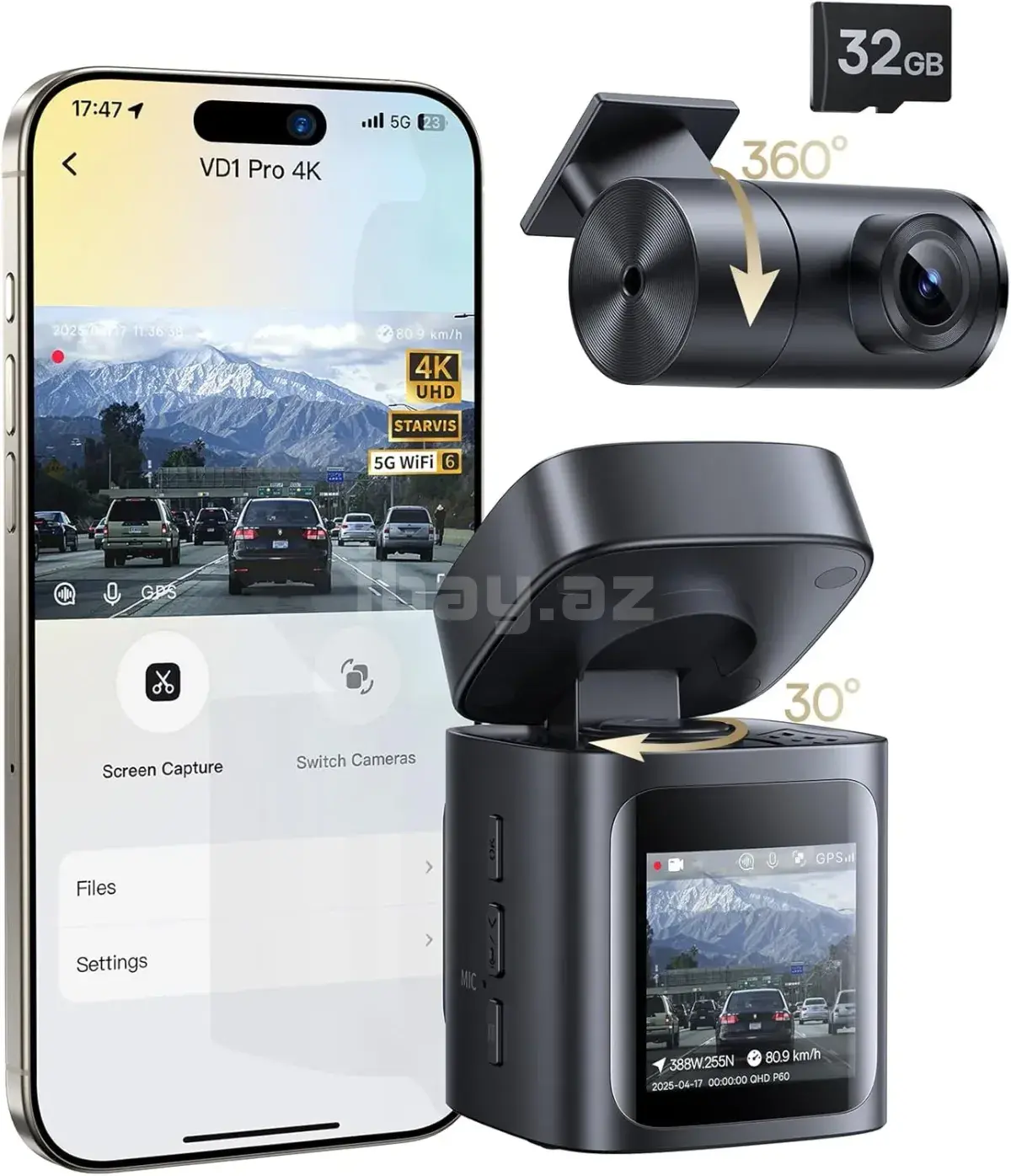 Автомобильный видеорегистратор Baseus VD1 Pro 4K Черный