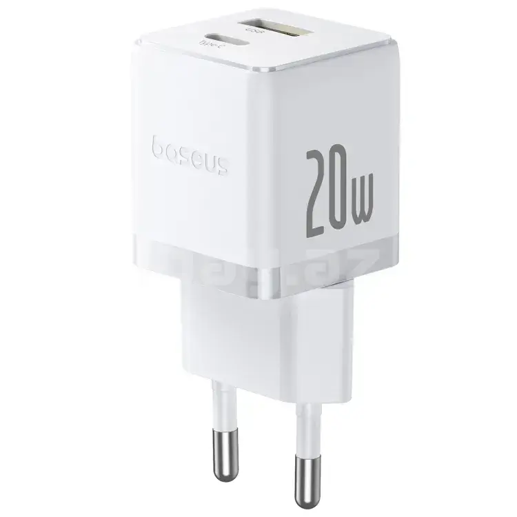 Baseus Palm C+U 20W Быстрое зарядное устройство USB-C и USB-A EU Moon White