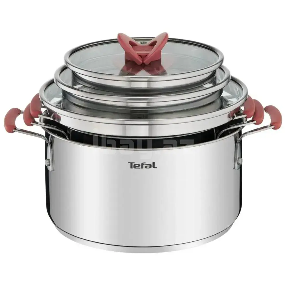 Набор кастрюль Tefal OptiSpace – нержавеющая сталь, 6 предметов (18/20/24 см)