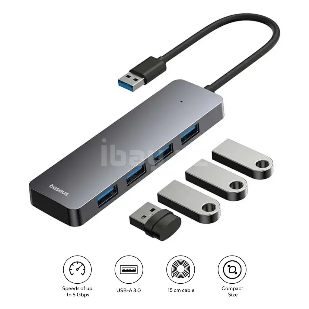 Baseus UltraJoy Series 4-Port HUB Lite 15cm USB-A/USB-C хаб Space Grey 3