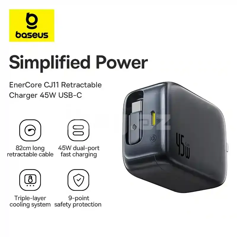 Baseus EnerCore CJ11 2C 45W Зарядное устройство со встроенным кабелем USB-C E0120G00