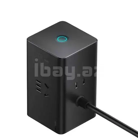 Baseus PowerCombo Digital PowerStrip 65W USB Type-C + USB Type-A 1.5m Кабель Черный PSLR000001 2