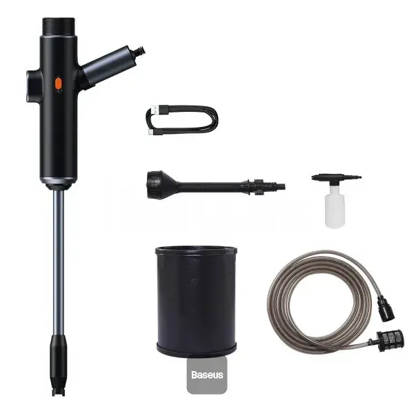 Портативная мойка высокого давления Baseus Pressure Washer 50W 5V/2A Беспроводная с шлангом 3.5м