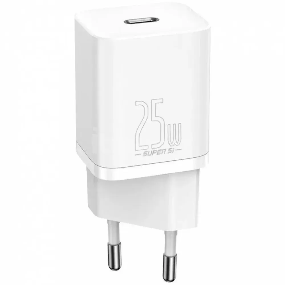 Baseus Super Si Quick Charger 1C 25W Адаптер USB-C с кабелем Белый