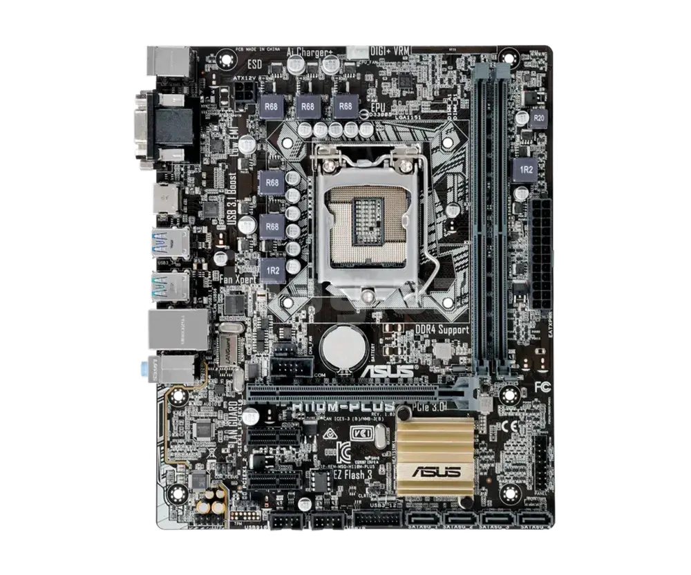 ASUS H110M-PLUS 90MB0PN0-M0EAY0 LGA1151 H110 DDR4 Micro-ATX Ana Plata