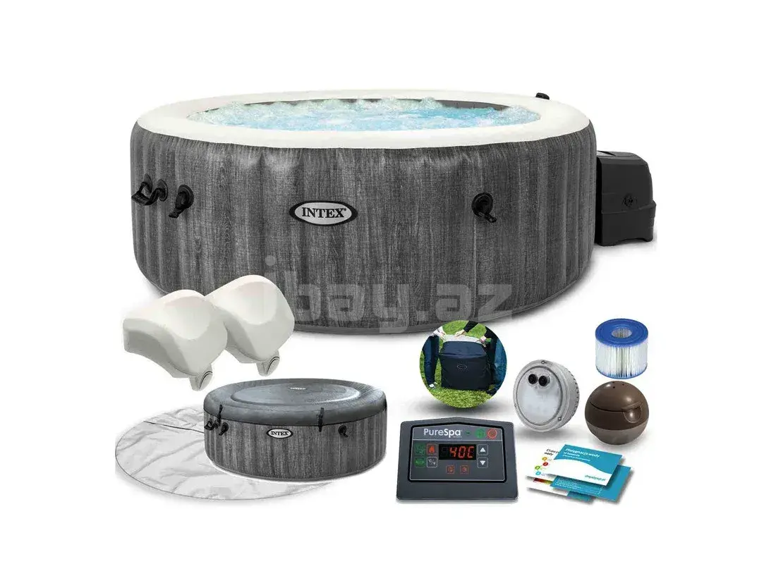 Peşəkar Intex 28442 PureSpa Greywood Deluxe (216x71 sm) Masaj Hovuzu