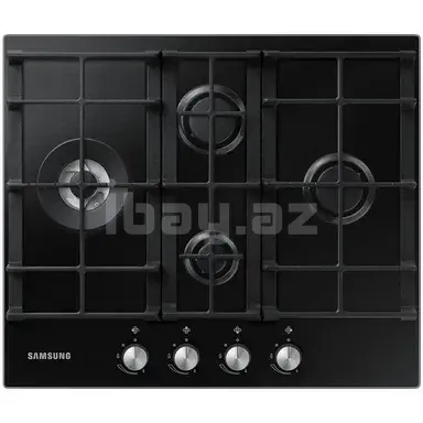 Samsung NA64H3030BK/WT Quraşdırılan Qaz Bişirmə Səthi 4 Ocaq Şüşə Səth Wok Dəstəyi