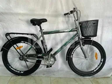 Velo Stream ABC 24" İdman Velosipedi 40mm Profil Diskli (8-12 Yaş, Boz/Yaşıl)