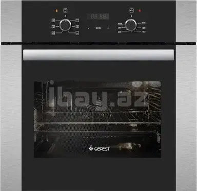 GEFEST DA 622-02 H3 Modern Elektron Displeyli Quraşdırılan Elektrik Sobası, Paslanmaz Polad