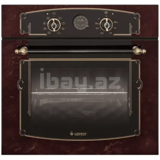 GEFEST 622-03 K55S Retro Dizaynlı Çuqun Barmaqlıqlı Solo Qaz Plitəsi və Sobası, Qəhvəyi