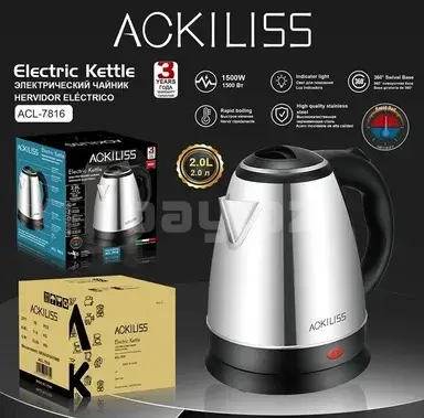 ΠΠ»Π΅ΠΊΡΡΠΈΡΠ΅ΡΠΊΠΈΠΉ Π§Π°ΠΉΠ½ΠΈΠΊ Ackiliss ACL-7816 2.0L 1500W ΠΈΠ· ΠΠ΅ΡΠΆΠ°Π²Π΅ΡΡΠ΅ΠΉ Π‘ΡΠ°Π»ΠΈ