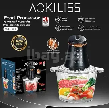 Универсальный Измельчитель Ackiliss ACL-7041 3L TX с Чашей из Нержавеющей Стали