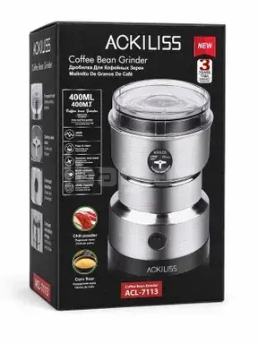 Qəhvəüyüdən Ackiliss ACL-7113 Silver Paslanmaz Polad Bıçaqlı Elektrikli Ədviyyat Üyüdən