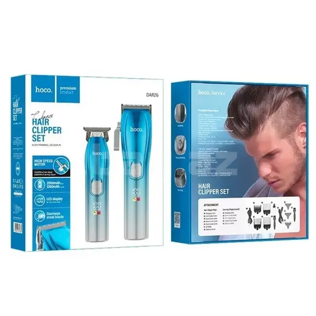 HOCO DAR26 Saç Kəsmə Maşın Dəsti | Simsiz Professional Trimmer və Clipper