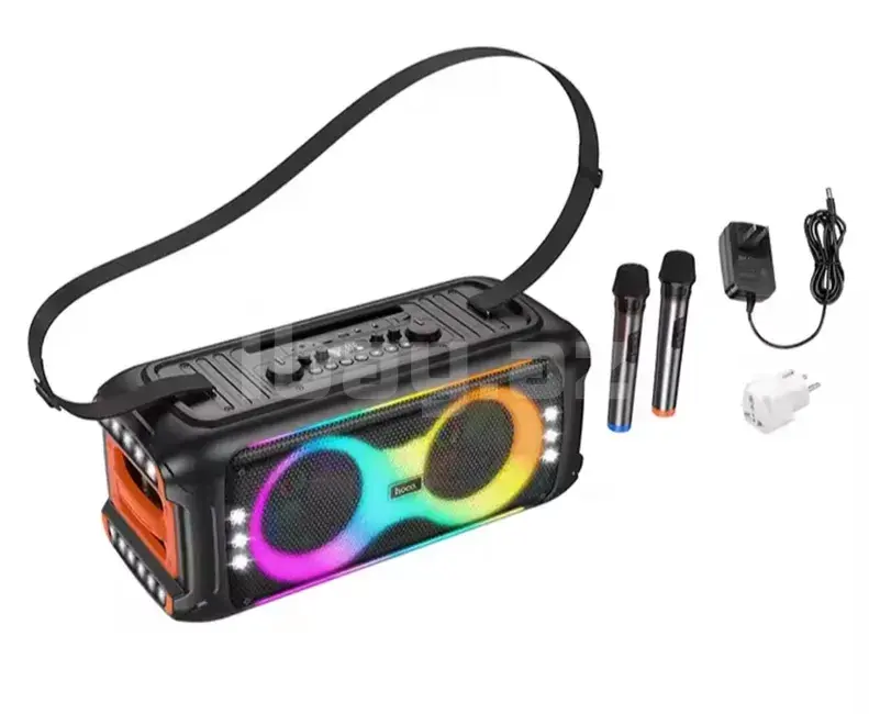 HOCO HA9 Портативная Bluetooth колонка | 40W караоке аудиосистема с RGB-подсветкой
