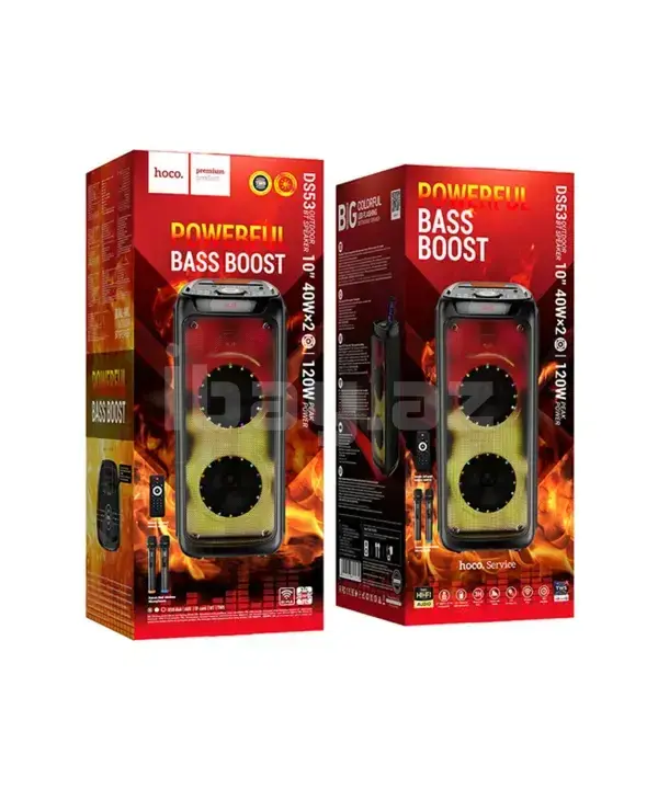 HOCO DS53 Flame Light Караоке-Колонка 120W RGB 2 Микрофона 2