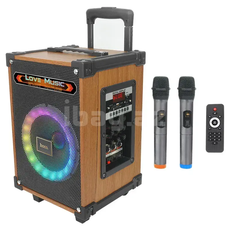 HOCO HA2 Wave Караоке-Колонка 45W RGB с 2 Беспроводными Микрофонами